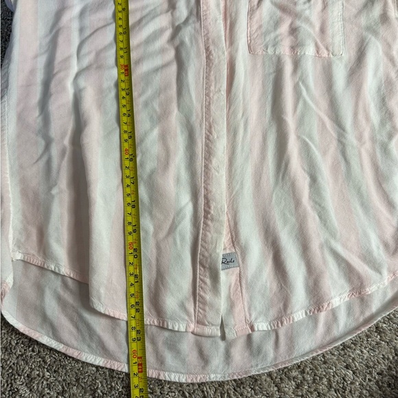 Rails cabana striped button down shirt small baby pink white stripe sleeveless - Picture 7 of 10